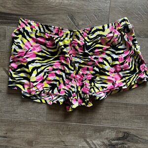 Y2K Grunge/Scene Aeropostale Live Love Dream Neon Zebra Print Pajama Shorts Sz M